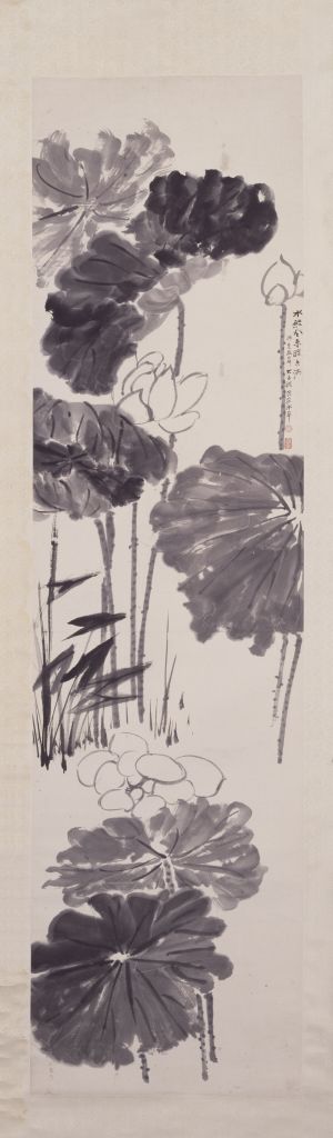 图片[1]-Chen Shizeng Ink Lotus Chart Axis-China Archive